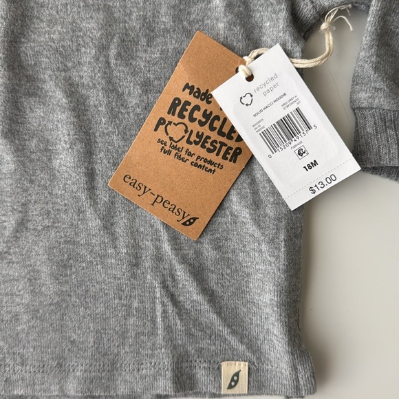 Easy Peasy Heather Grey Lightweight Hoodie 18 Months - Picture 5 of 12